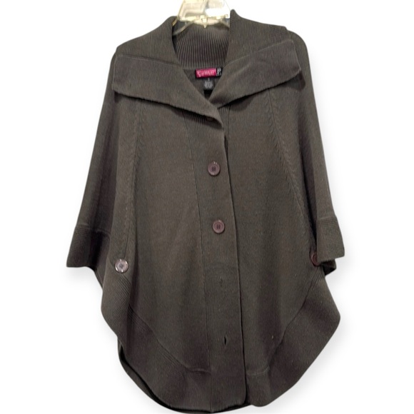 Chico's Sweaters - Chic Dark Gray Sweater Cape